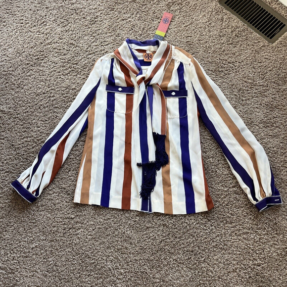 Tory Burch Lane Blouse Size 2 - Picture 2 of 11